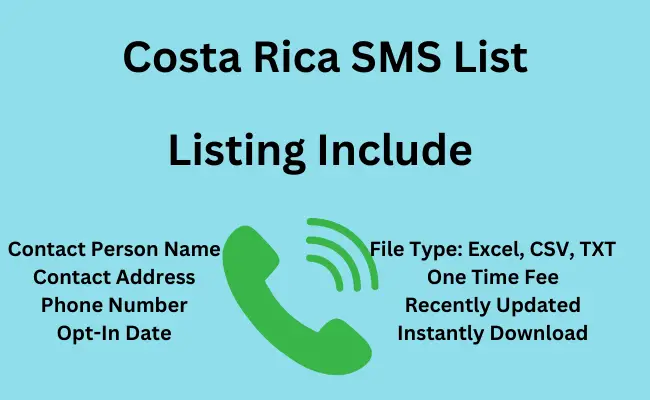 Costa Rica sms list