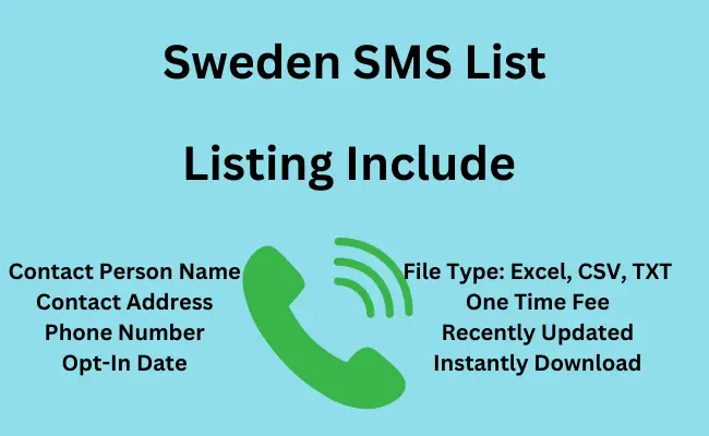 Sweden sms list