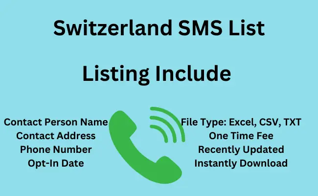 Switzerland sms list