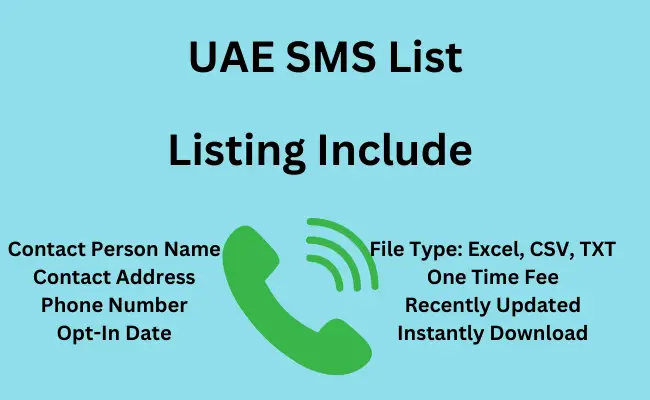 UAE sms list